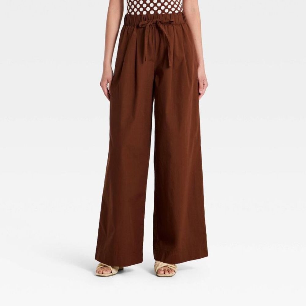 Women's Pull-On Twill Pants Brown M